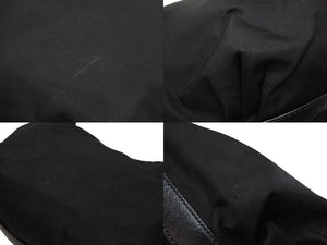 PRADA プラダ ハンドバッグ ワンショルダー 三角プレート ブラック ナイロン BR3332 シルバー金具 良品 中古 54324