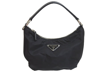 極美品 PRADA プラダ ハンドバッグ ワンショルダー トライアングルロゴ BR3332 ナイロン ブラック シルバー金具 中古 54325