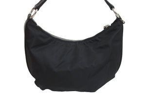 極美品 PRADA プラダ ハンドバッグ ワンショルダー トライアングルロゴ BR3332 ナイロン ブラック シルバー金具 中古 54325