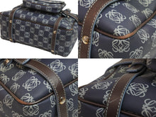 Load image into Gallery viewer, LOEWE ロエベ ハンドバッグ アナグラム柄 ポーチ付き 290410 レザー PVC ネイビー ブラウン ゴールド金具 良品 中古 54327