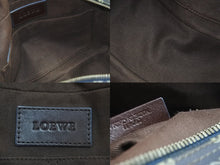 Load image into Gallery viewer, LOEWE ロエベ ハンドバッグ アナグラム柄 ポーチ付き 290410 レザー PVC ネイビー ブラウン ゴールド金具 良品 中古 54327