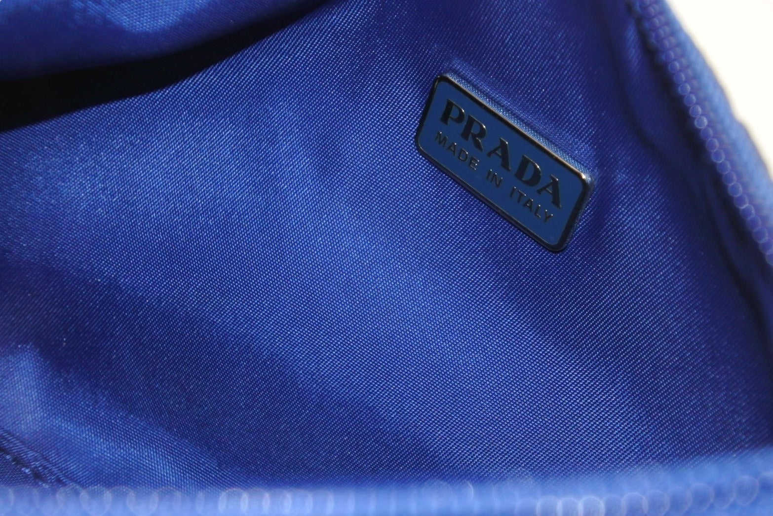 極美品 PRADA プラダ ハンドバッグ ワンショルダー MV515 ホーボー ミニバッグ 三角ロゴ ブルー ナイロン  54349