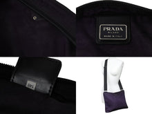 画像をギャラリービューアに読み込む, PRADA プラダ テスート ナイロンショルダーバッグ トライアングルロゴ パープル鞄 斜め掛け ブラック 中古 54351 