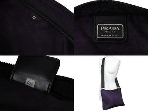 PRADA プラダ テスート ナイロンショルダーバッグ トライアングルロゴ パープル鞄 斜め掛け ブラック 中古 54351 