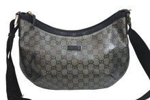 Load image into Gallery viewer, GUCCI グッチ GGクリスタル ショルダーバッグ PVC レザー シルバー グレー ブラック 181092 1669 良品 中古 54352