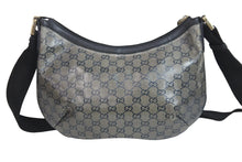 Load image into Gallery viewer, GUCCI グッチ GGクリスタル ショルダーバッグ PVC レザー シルバー グレー ブラック 181092 1669 良品 中古 54352