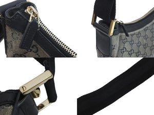 GUCCI グッチ GGクリスタル ショルダーバッグ PVC レザー シルバー グレー ブラック 181092 1669 良品 中古 54352