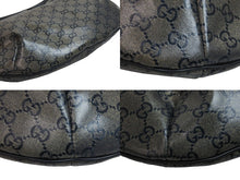 Load image into Gallery viewer, GUCCI グッチ GGクリスタル ショルダーバッグ PVC レザー シルバー グレー ブラック 181092 1669 良品 中古 54352