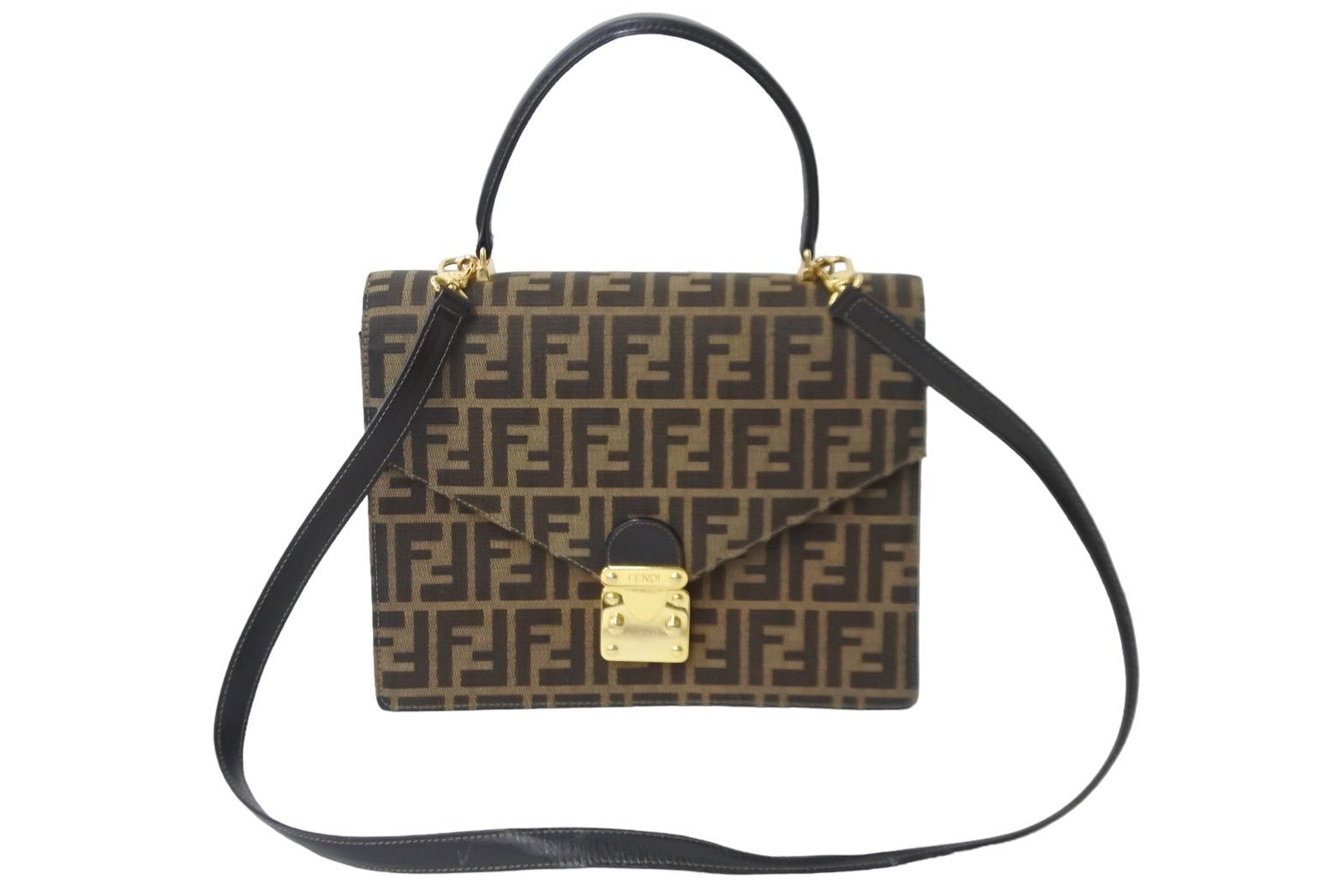 FENDI フェンディ ショルダーバッグ ズッカ柄 FFロゴ ゴールド金具-