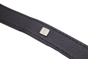 極美品 LOEWE ロエベ ショルダーストラップ アマソナ75 スモール ブランドロゴ レザー ブラック シルバー金具 中古 54366