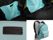 Load image into Gallery viewer, VALENTINO ヴァレンティノ リュック VLTN バックパック ブルー ナイロン WY2B0993YHST01 シルバー金具 良品 中古 54369