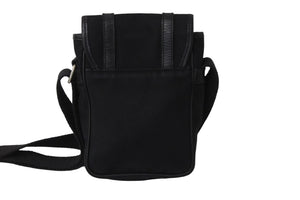 DIOR HOMME ディオールオム ショルダーバッグ ブラック キャンバス レザー 175-BM-0086 シルバー金具 良品 中古 54371