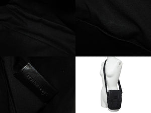DIOR HOMME ディオールオム ショルダーバッグ ブラック キャンバス レザー 175-BM-0086 シルバー金具 良品 中古 54371