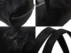 CHROME HEARTS クロムハーツ ボストンバッグ タイニーダッフル ダガージップ レザー ブラック シルバー金具 美品 中古 54375