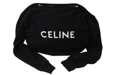 Load image into Gallery viewer, 極美品 CELINE セリーヌ ロゴ ミディアム スウェット ショルダーバッグ ブラック 110201EKO シルバー金具 中古 54385