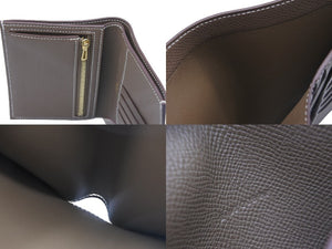 極美品 HERMES エルメス 二つ折り財布 ベアンコンパクト エプソン エトゥープ ゴールド金具 Z刻印 中古 54393