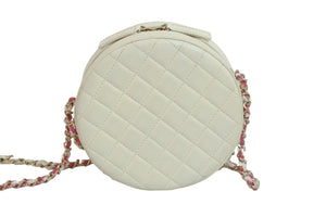 新品同様 CHANEL シャネル 浮き輪モチーフ チェーンショルダーバッグ クルーズライン 27番台 ピンク ゴールド金具 中古 54398