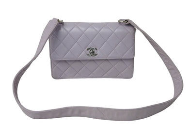 CHANEL シャネル マトラッセ ショルダーバッグ ココマーク 4番台 ラムスキン パープル シルバー金具 美品 中古 54401
