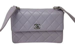 CHANEL シャネル マトラッセ ショルダーバッグ ココマーク 4番台 ラムスキン パープル シルバー金具 美品 中古 54401