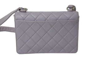 CHANEL シャネル マトラッセ ショルダーバッグ ココマーク 4番台 ラムスキン パープル シルバー金具 美品 中古 54401