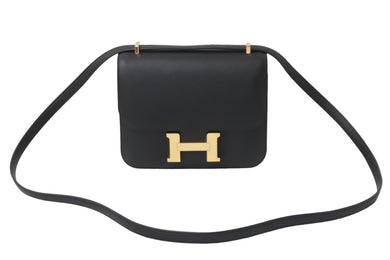 HERMES エルメス ショルダーバッグ ミニ コンスタンス3 A刻印 ブラック スイフト ローズゴールド金具 美品 中古 54402