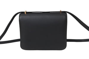 HERMES エルメス ショルダーバッグ ミニ コンスタンス3 A刻印 ブラック スイフト ローズゴールド金具 美品 中古 54402