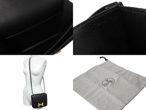 HERMES エルメス ショルダーバッグ ミニ コンスタンス3 A刻印 ブラック スイフト ローズゴールド金具 美品 中古 54402