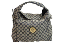 Load image into Gallery viewer, GUCCI グッチ ショルダーバッグ ハンドバッグ 286307 204046 GGキャンバス レザー ベージュ ブルー ゴールド金具 美品 中古 54415