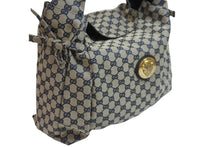 Load image into Gallery viewer, GUCCI グッチ ショルダーバッグ ハンドバッグ 286307 204046 GGキャンバス レザー ベージュ ブルー ゴールド金具 美品 中古 54415