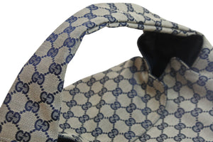 GUCCI グッチ ショルダーバッグ ハンドバッグ 286307 204046 GGキャンバス レザー ベージュ ブルー ゴールド金具 美品 中古 54415