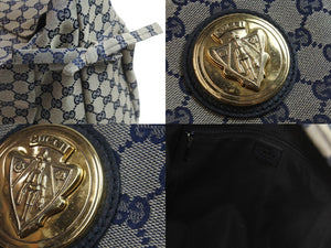 GUCCI グッチ ショルダーバッグ ハンドバッグ 286307 204046 GGキャンバス レザー ベージュ ブルー ゴールド金具 美品 中古 54415