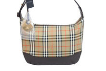 Load image into Gallery viewer, BURBERRY バーバリー セミショルダーバッグ ノバチェック キャンバスレザー ブラウン ベージュ ゴールド金具 美品 中古 54418