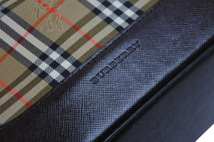 BURBERRY バーバリー セミショルダーバッグ ノバチェック キャンバスレザー ブラウン ベージュ ゴールド金具 美品 中古 54418