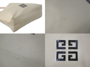 ジバンシィ ジバンシー ナイロン ワンショルダーバッグ ベージュロゴ ナイロン鞄 カバン シルバー金具 美品 中古 54427 
