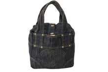 Load image into Gallery viewer, CHANEL シャネル ハンドバッグ スパークリングデニム ココマーク A31985 10番台 インディゴ ゴールド金具 美品 中古 54429