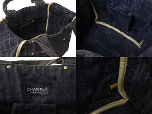 CHANEL シャネル ハンドバッグ スパークリングデニム ココマーク A31985 10番台 インディゴ ゴールド金具 美品 中古 54429