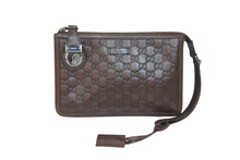 Load image into Gallery viewer, GUCCI グッチ クラッチバッグ セカンドバッグ GG柄 シマ ブラウン レザー 152600 シルバー金具 中古 54438