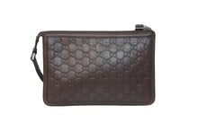 Load image into Gallery viewer, GUCCI グッチ クラッチバッグ セカンドバッグ GG柄 シマ ブラウン レザー 152600 シルバー金具 中古 54438