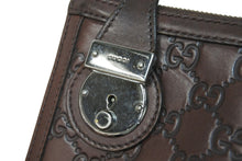 Load image into Gallery viewer, GUCCI グッチ クラッチバッグ セカンドバッグ GG柄 シマ ブラウン レザー 152600 シルバー金具 中古 54438