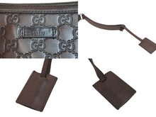 Load image into Gallery viewer, GUCCI グッチ クラッチバッグ セカンドバッグ GG柄 シマ ブラウン レザー 152600 シルバー金具 中古 54438