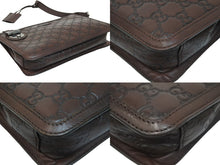 Load image into Gallery viewer, GUCCI グッチ クラッチバッグ セカンドバッグ GG柄 シマ ブラウン レザー 152600 シルバー金具 中古 54438