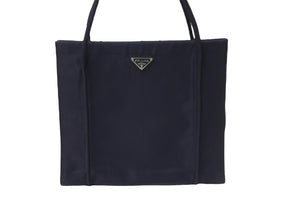 PRADA プラダ トートバッグ ネイビー ナイロン トライアングルロゴ イタリア製シルバー金具 中古 54440 