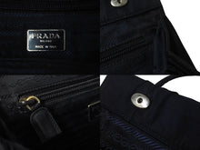 画像をギャラリービューアに読み込む, PRADA プラダ トートバッグ ネイビー ナイロン トライアングルロゴ イタリア製シルバー金具 中古 54440 