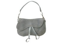 Load image into Gallery viewer, Dior ディオール トロッター ガリアーノ期 ダブルサドル ショルダーバッグ CDロゴ ブルー 美品 中古 54443