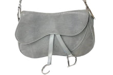 Load image into Gallery viewer, Dior ディオール トロッター ガリアーノ期 ダブルサドル ショルダーバッグ CDロゴ ブルー 美品 中古 54443