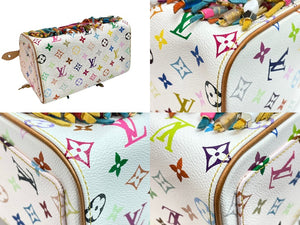 極美品 LOUIS VUITTON ルイヴィトン 村上隆 ハンドバッグ スピーディ25 フラーンジュ モノグラムマルチ M40113 ブロン 中古 54465