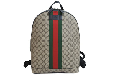 極美品 GUCCI グッチ リュック ウェブ GGスプリーム バックパック GGスプリーム キャンバス 443805 001998 シルバー金具 中古 54469 