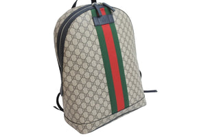 極美品 GUCCI グッチ リュック ウェブ GGスプリーム バックパック GGスプリーム キャンバス 443805 001998 シルバー金具 中古 54469 