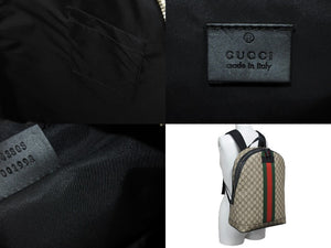 極美品 GUCCI グッチ リュック ウェブ GGスプリーム バックパック GGスプリーム キャンバス 443805 001998 シルバー金具 中古 54469 