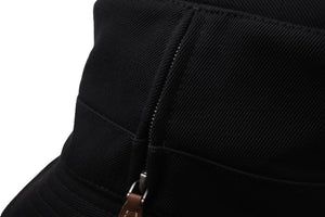 極美品 HERMES エルメス 帽子 ハット バケット ブラック コットン 毛 サイズ59 シルバー金具 中古 54471